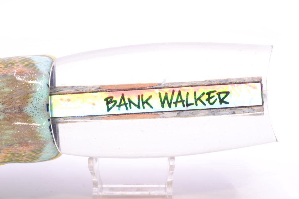 Bonze Lures Paua Shell Red Eyes Bankwalker Teaser 16" 22oz FT Vinyl Yellowfin (Black Back)