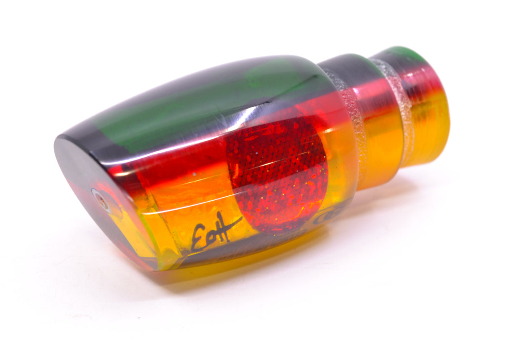 Marlin Magic Lures "Rasta" Yellow Awabi Green-Red Back Red Eyes Baby Ruckus 10" 4oz