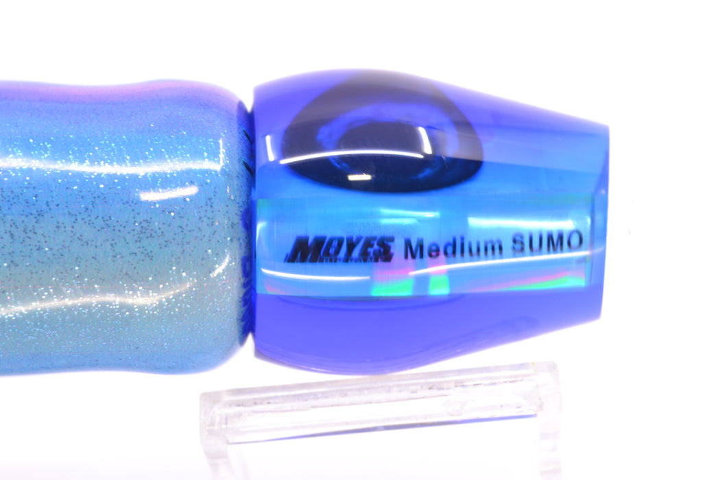 Moyes Lures Ice Blue MOP Blue Back Medium Sumo 12" 5.5oz FT Vinyl Blueberry GZE