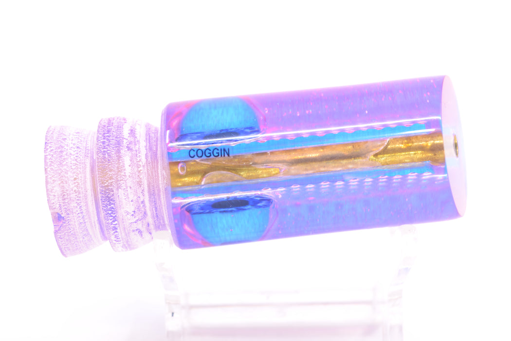 Coggin Lures Silver Dot Glass Blue-Pink Back Blue Eyes Kona Tube 9" 2oz