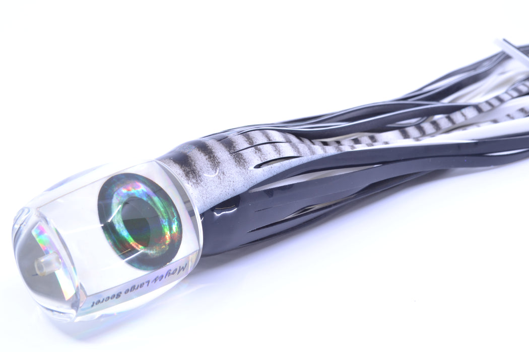 Moyes Lures White MOP Taxi Eyes Large Secret 12" 6.5oz Skirted White Aurora GZE