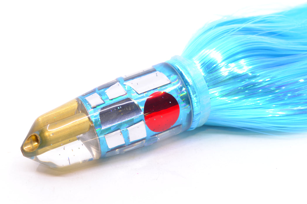 Tanigawa Lures Ice Blue Rainbow Cracked Glass Red Eyes 2-Hole Bullet 9"+ 8.5oz Strobez