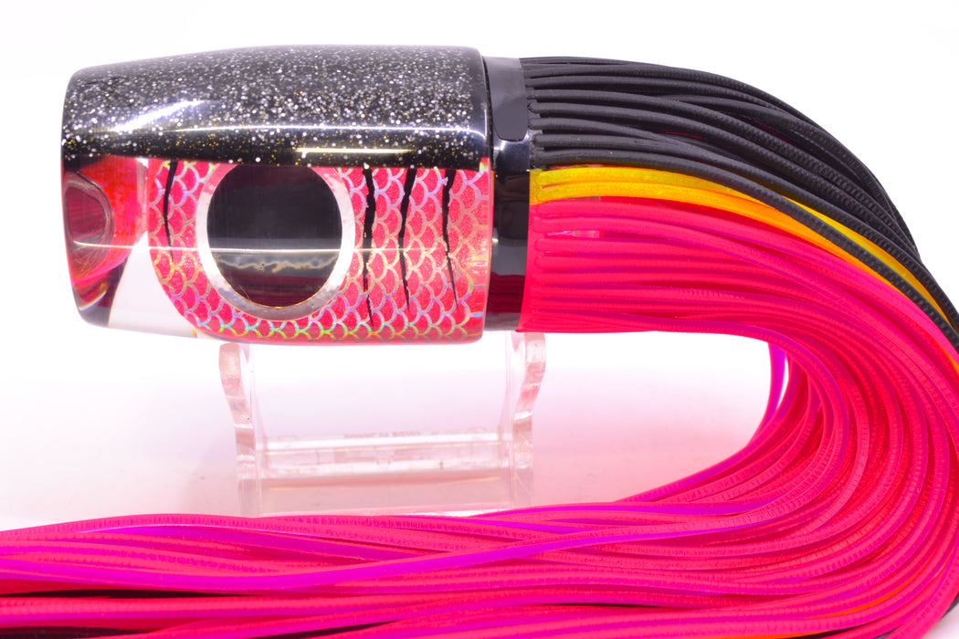 Amaral Lures Pink Pearl Rainbow Scale Black Stripes Black Back Super Jararaca 15" 6.7oz