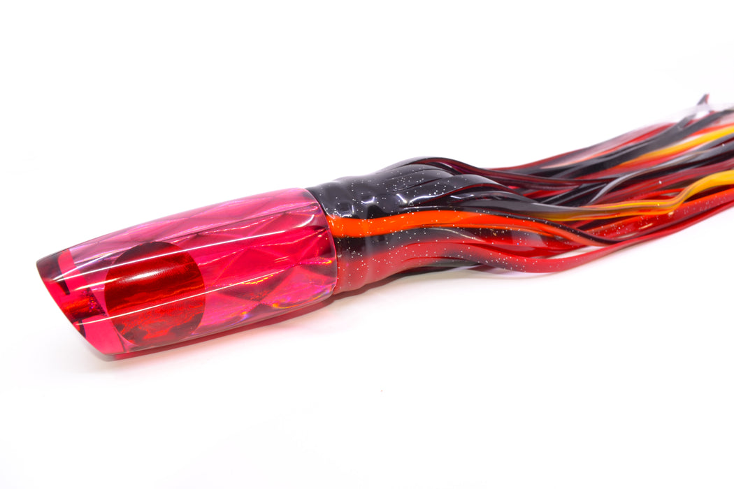 Koya Lures Red Rainbow Diamond Red Eyes Small 614 10" 6oz Skirted Black-Orange-Red GZE