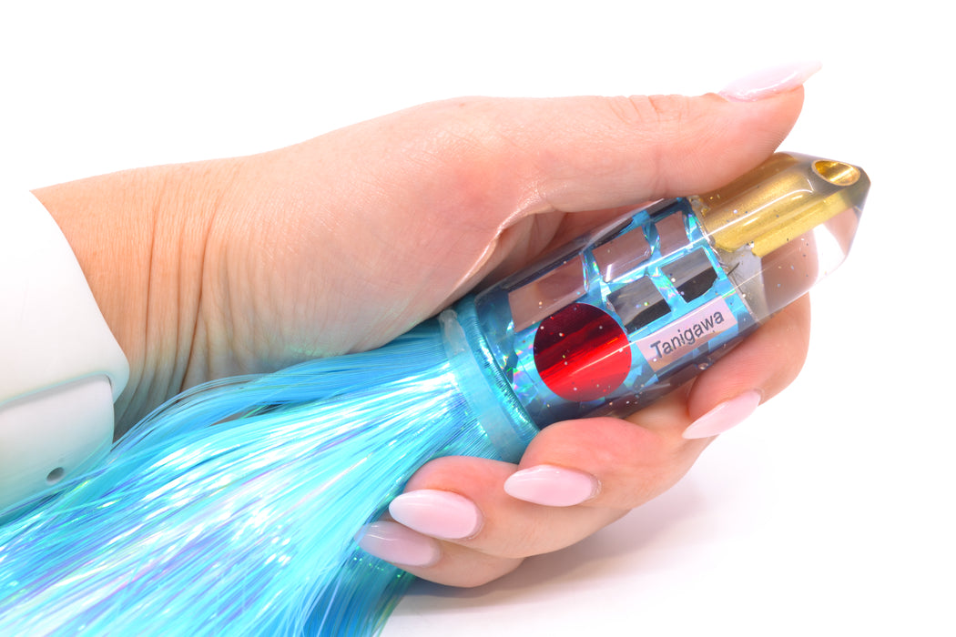 Tanigawa Lures Ice Blue Rainbow Cracked Glass Red Eyes 2-Hole Bullet 9"+ 8.5oz Strobez