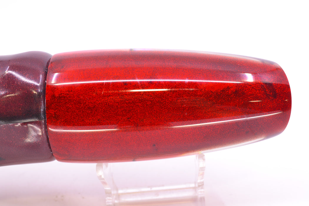 Ali'i Kai Lures Pink Shell Red Back Fish Head Large Plunger 14" 10.5oz FT Vinyl Red Tiger