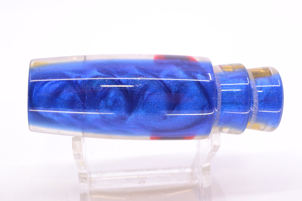 Big Reidee White MOP Blue Back Black-Red Eyes 4-Hole Pusher 9" 4.8oz