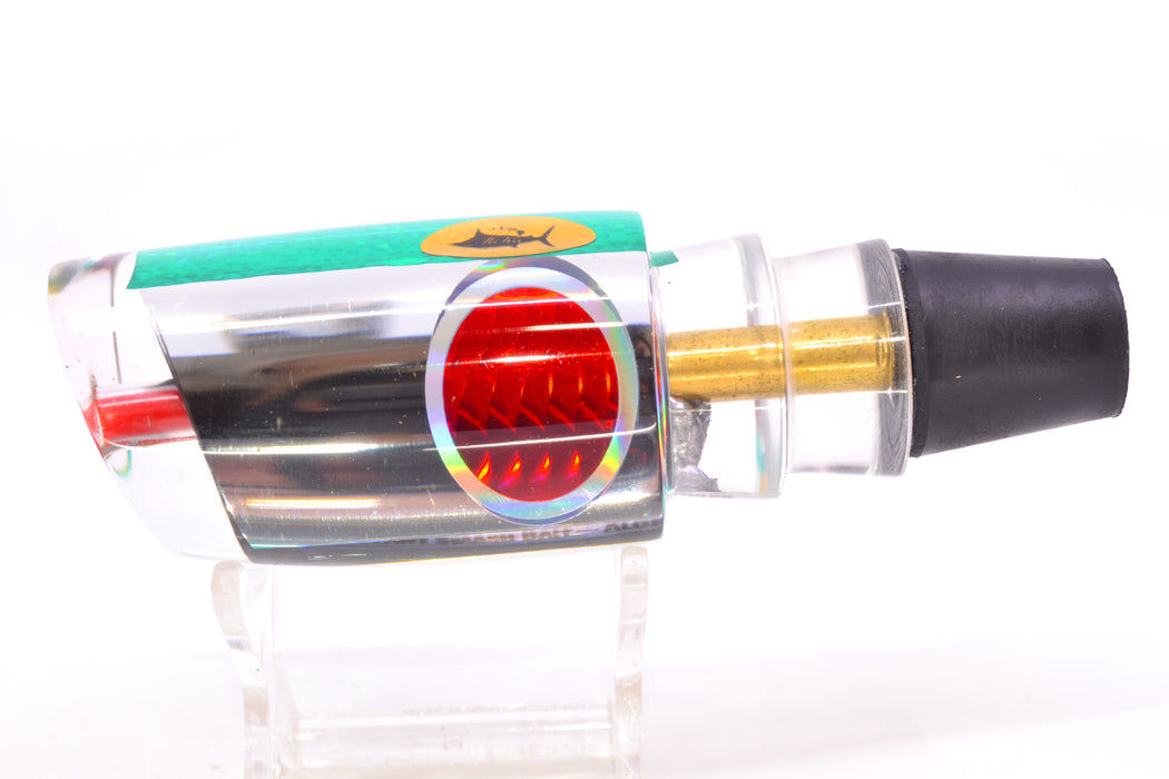 Aloha Lures Clear Mirrored Green Rainbow Back Red Eyes Infant Smash Bait 10" 5oz