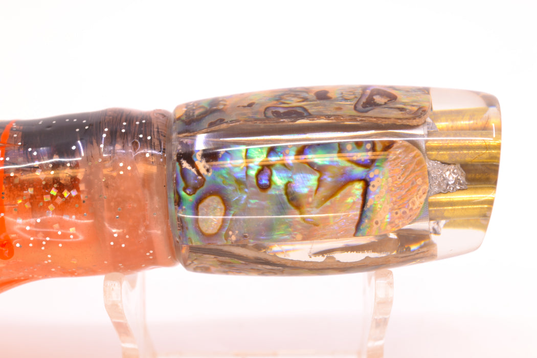Coggin Lures Real Abalone 4-Hole Kilauea Tado Slant 9" 4.2oz Skirted Root Beer/Petrolero