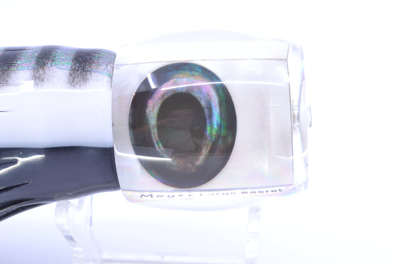 Moyes Lures White MOP Taxi Eyes Large Secret 12" 6.5oz Skirted White Aurora