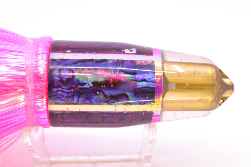 Tanigawa Lures Purple Paua 2-Hole Bullet 9"+ 8.5oz Strobez Pink/Purple