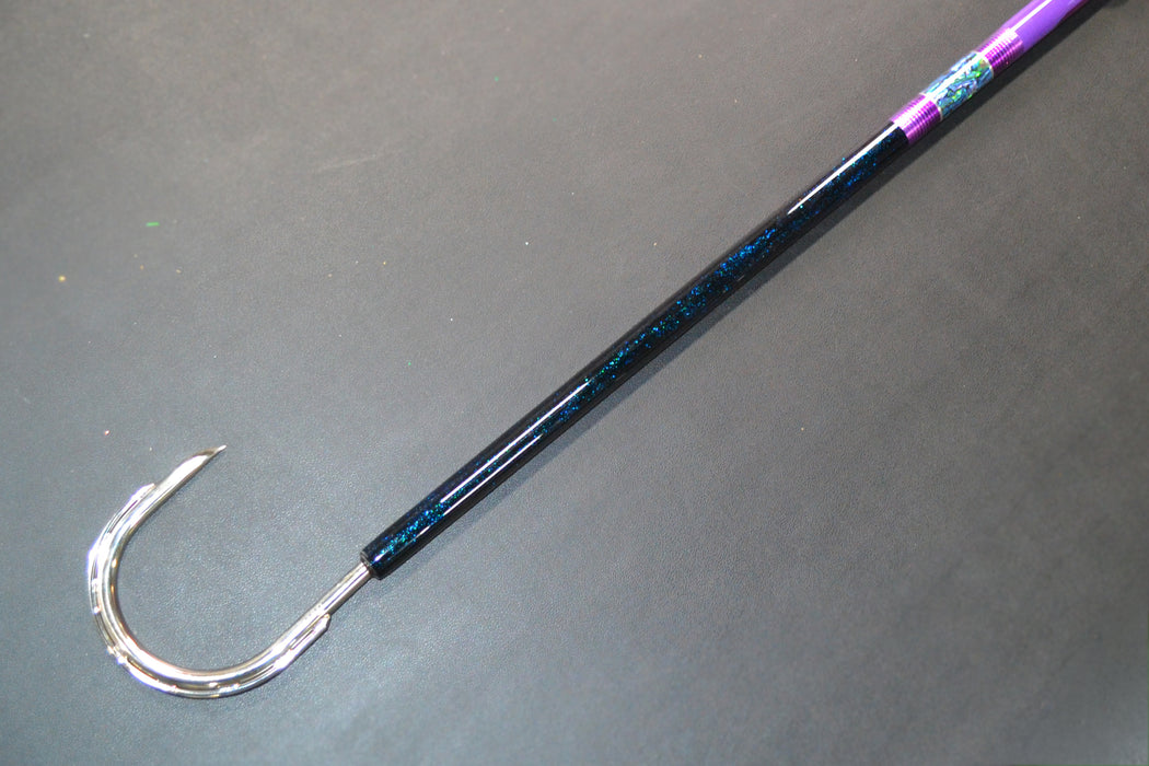 Grander Marlin Tackle Custom Purple-Paua Shell-Black Tiller 8' Flyer Gaffs