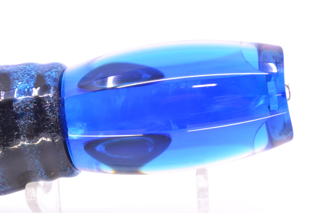 Moyes Lures White MOP Blue Back Medium Argus 12" 6.5oz Skirted Blue Aurora