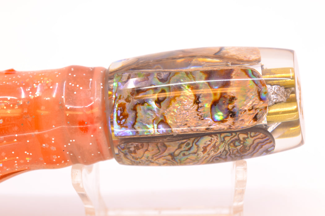 Coggin Lures Real Abalone 4-Hole Kilauea Tado Slant 9" 4.2oz Skirted Root Beer/Petrolero