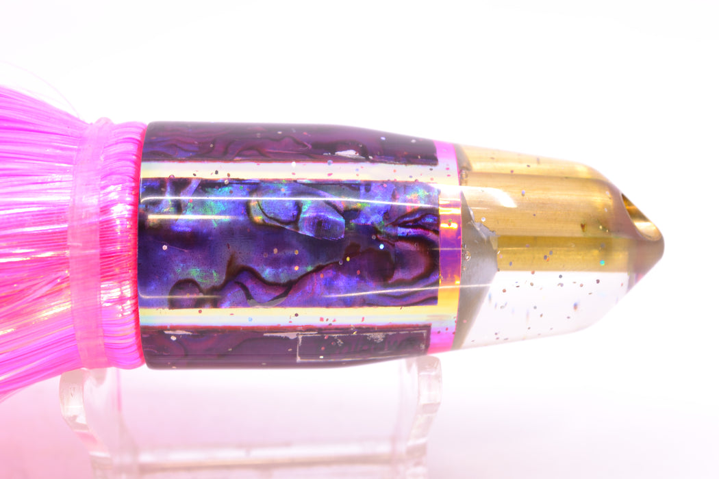 Tanigawa Lures Purple Paua 2-Hole Bullet 9"+ 8.5oz Strobez Pink/Purple