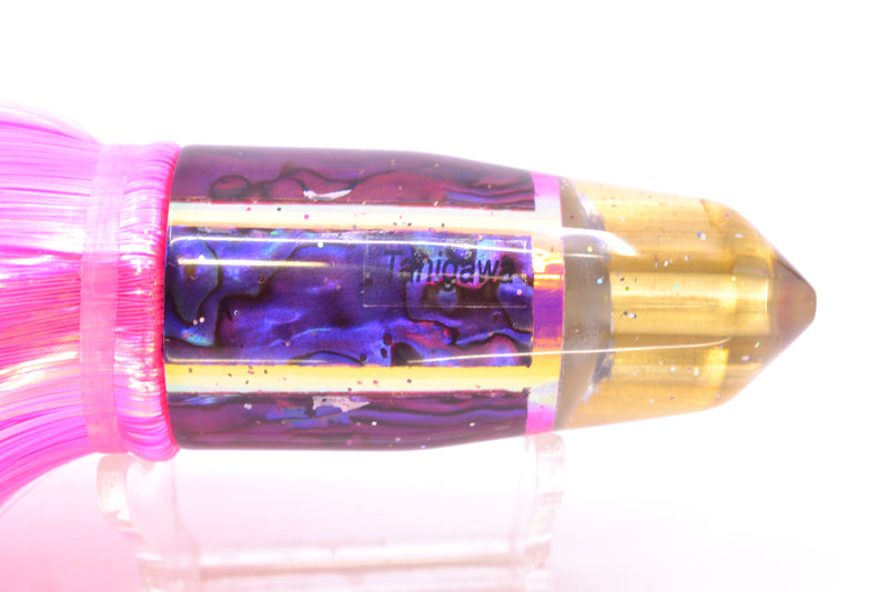 Tanigawa Lures Purple Paua 2-Hole Bullet 9"+ 8.5oz Strobez Pink/Purple