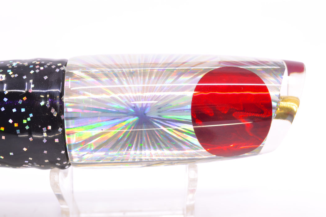 Koya Lures Silver Rainbow Starburst Red Eyes Small 614 10" 6oz Skirted Black/Purple GZE
