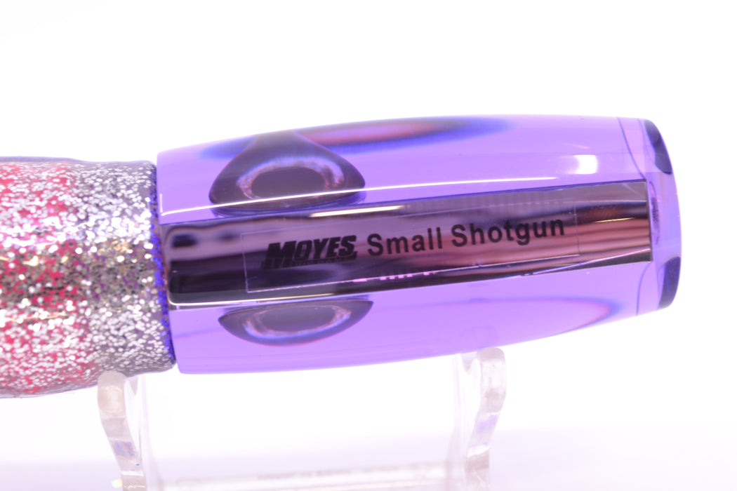 Moyes Lures Purple Mirrored Taxi Eyes Small Shotgun 9" 4oz Skirted Purple-Silver/Pink
