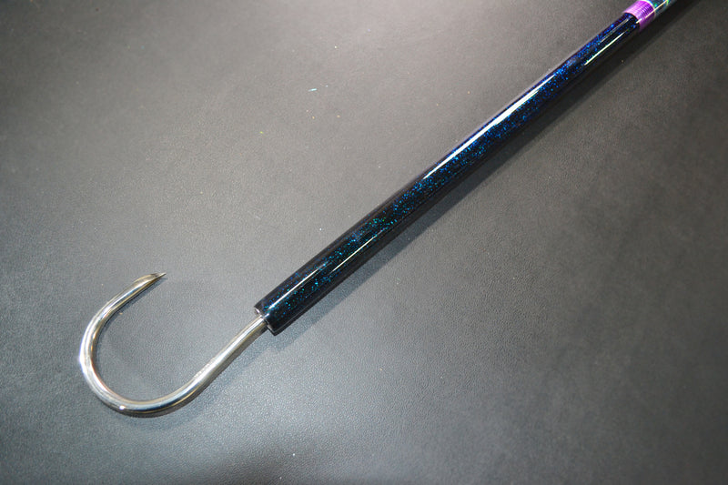 Grander Marlin Tackle Custom Purple-Paua Shell-Black Tiller 8' Flyer Gaffs
