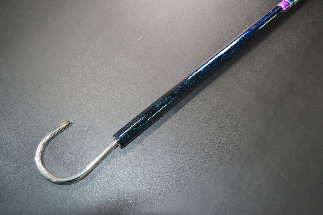 Grander Marlin Tackle Custom Purple-Paua Shell-Black Tiller 8' Flyer Gaffs