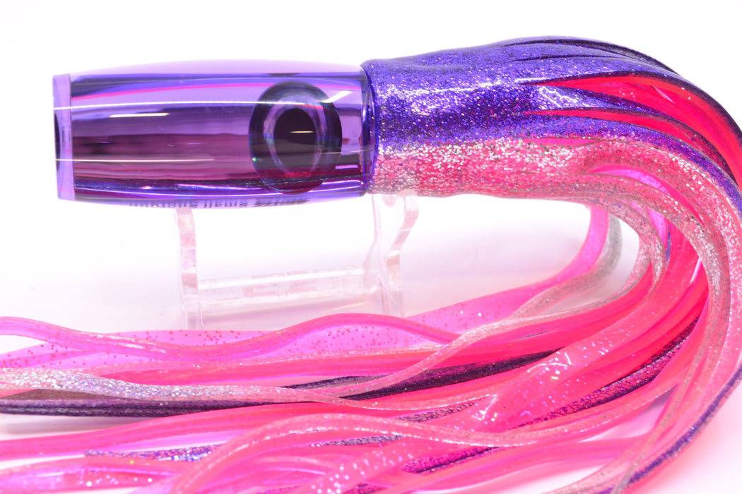 Moyes Lures Purple Mirrored Taxi Eyes Small Shotgun 9" 4oz Skirted Purple-Silver/Pink