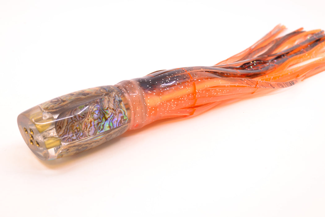 Coggin Lures Real Abalone 4-Hole Kilauea Tado Slant 9" 4.2oz Skirted Root Beer/Petrolero