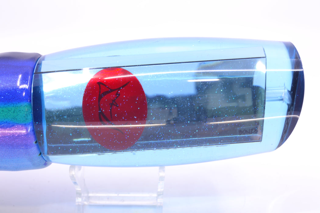 Bonze Lures Ice Blue Mirrored Red Eyes Bankwalker Teaser 16" 22oz FT Vinyl Blueberry