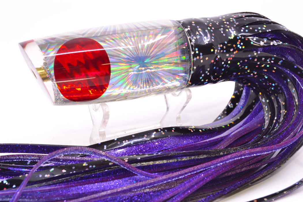 Koya Lures Silver Rainbow Starburst Red Eyes Small 614 10" 6oz Skirted Black/Purple GZE