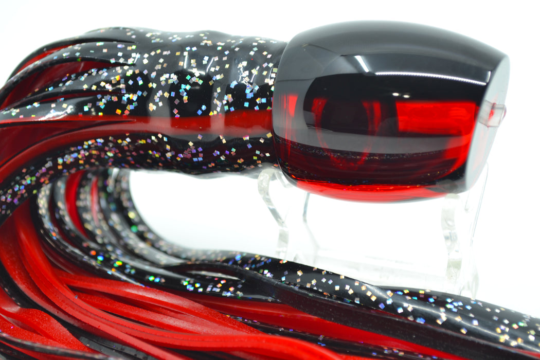 Moyes Lures Red Mirrored Black Back Blaster 12" 8oz Skirted Black-Red