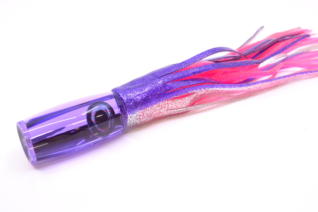 Moyes Lures Purple Mirrored Taxi Eyes Small Shotgun 9" 4oz Skirted Purple-Silver/Pink
