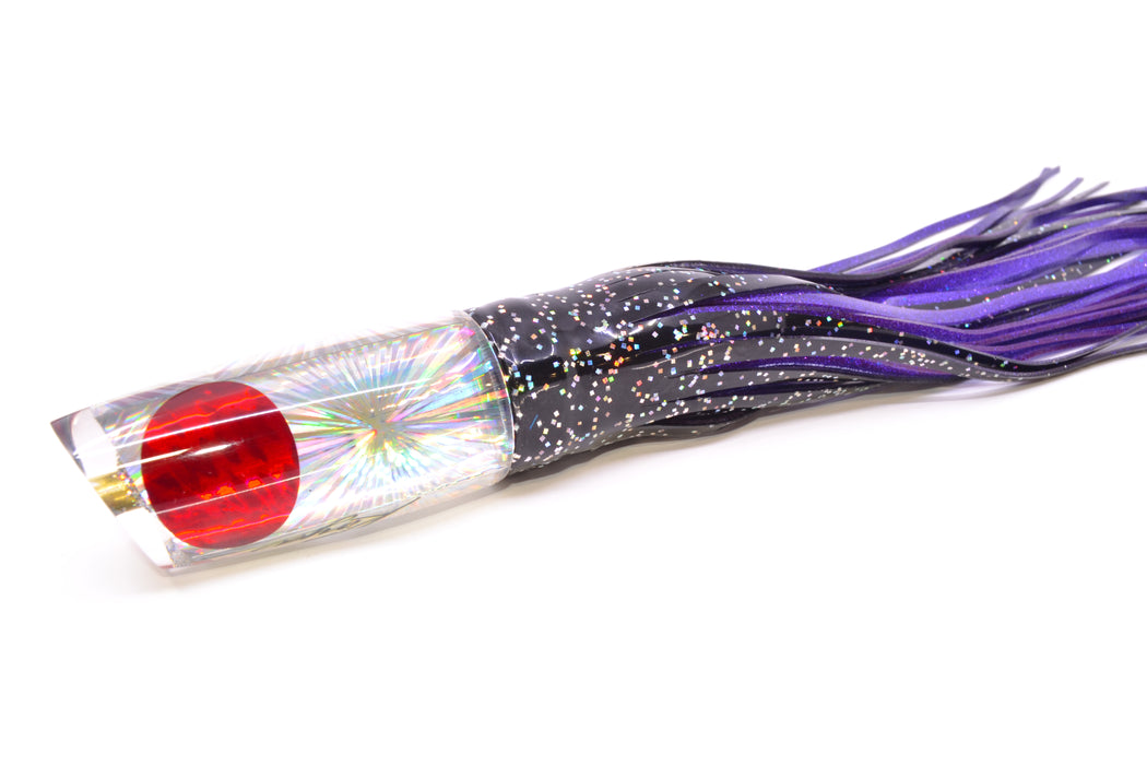Koya Lures Silver Rainbow Starburst Red Eyes Small 614 10" 6oz Skirted Black/Purple GZE