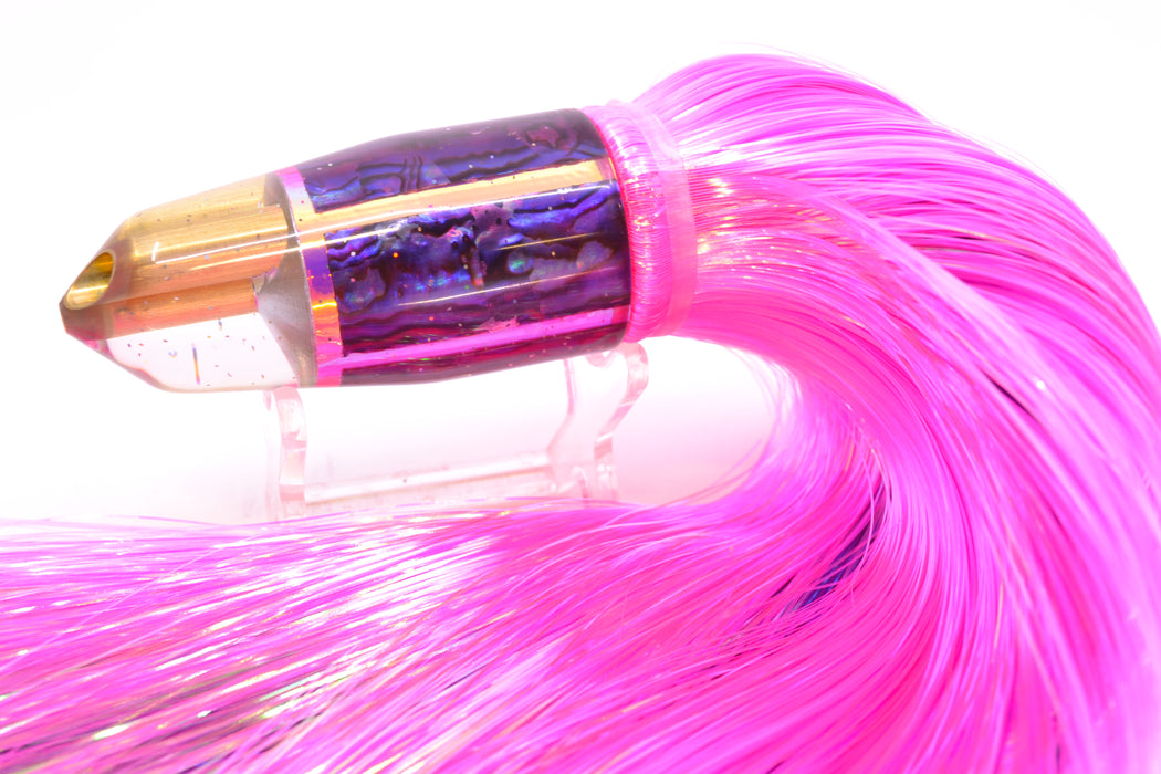 Tanigawa Lures Purple Paua 2-Hole Bullet 9"+ 8.5oz Strobez Pink/Purple