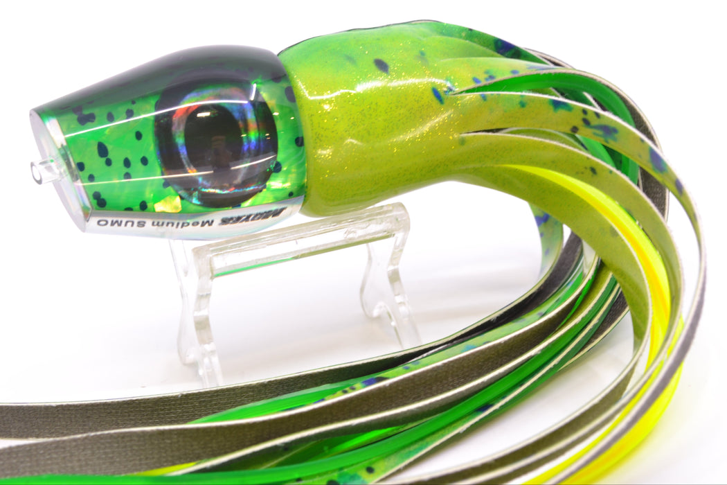 Moyes Lures Mahi MOP Green Back Medium Sumo 12" 5.5oz FT Vinyl Mahi GZE