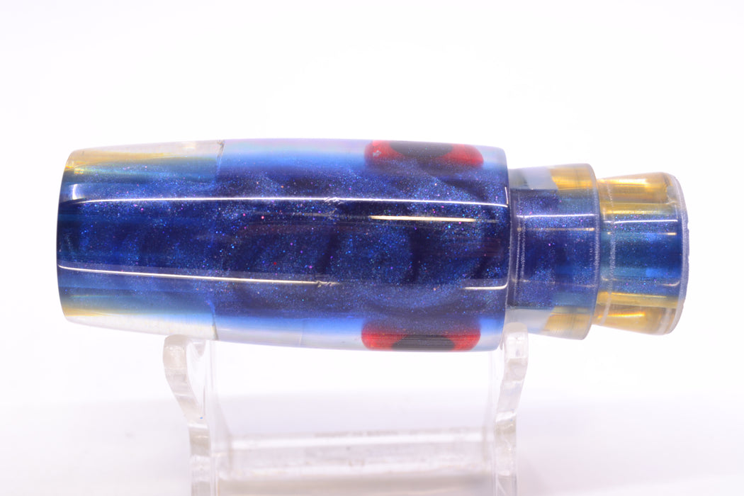 Big Reidee Tahitian MOP Blue Back Black-Red Eyes 4-Hole Pusher 9" 4.8oz