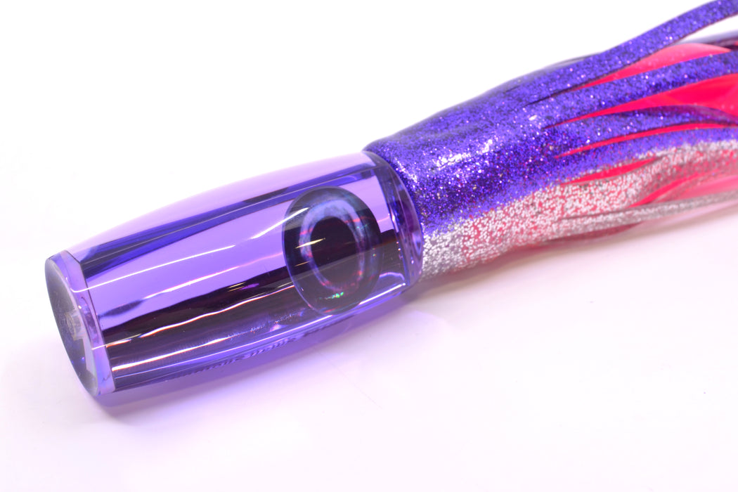 Moyes Lures Purple Mirrored Taxi Eyes Small Shotgun 9" 4oz Skirted Purple-Silver/Pink