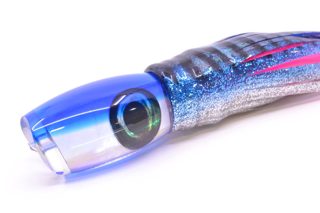 Moyes Lures White MOP Blue Back Medium Argus 12" 6.5oz Skirted Blue Aurora