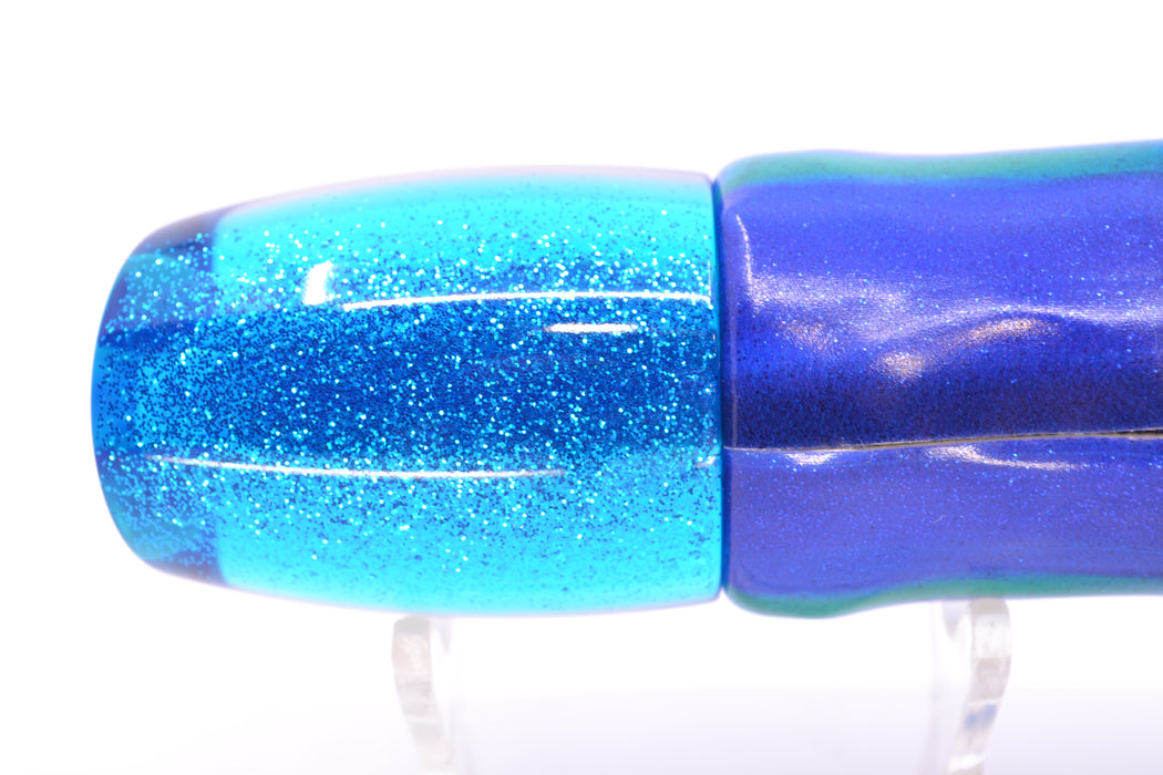 TANTRUM Lures White MOP Blue Back Red Eyes Medium Bandit 9" 4.7oz FT Vinyl Blueberry