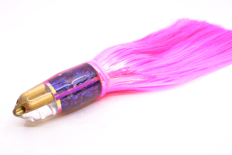 Tanigawa Lures Purple Paua 2-Hole Bullet 9"+ 8.5oz Strobez Pink/Purple