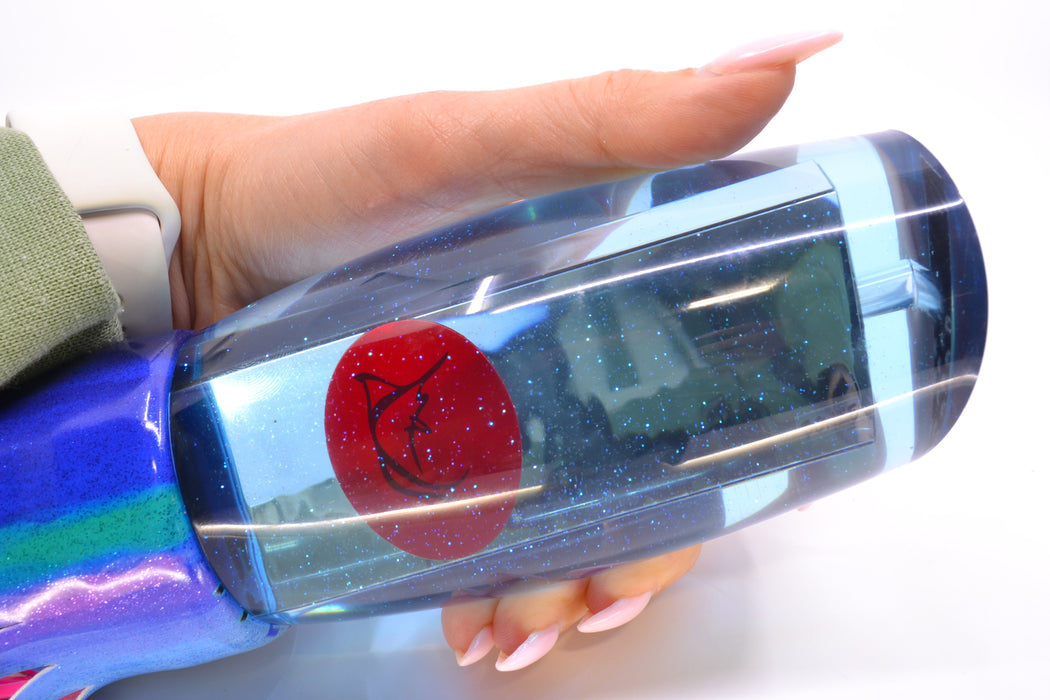 Bonze Lures Ice Blue Mirrored Red Eyes Bankwalker Teaser 16" 22oz FT Vinyl Blueberry