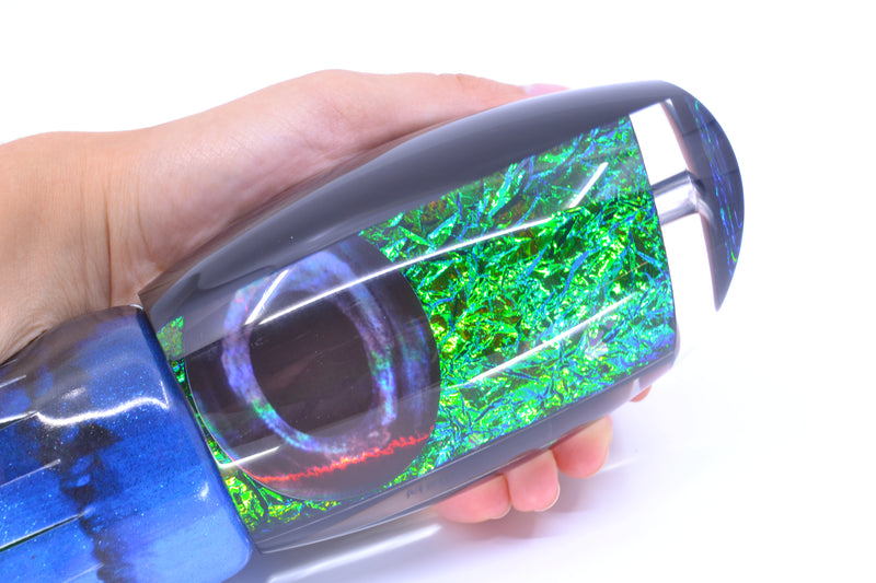 Moyes Lures Green-Turquoise Dichro Black Back Taxi Eyes XL Argus Teaser 25.5oz FT Vinyl GZE