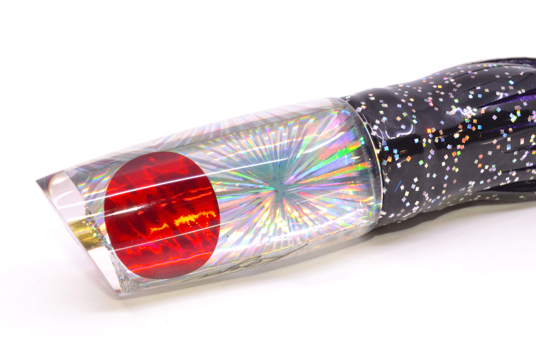 Koya Lures Silver Rainbow Starburst Red Eyes Small 614 10" 6oz Skirted Black/Purple GZE