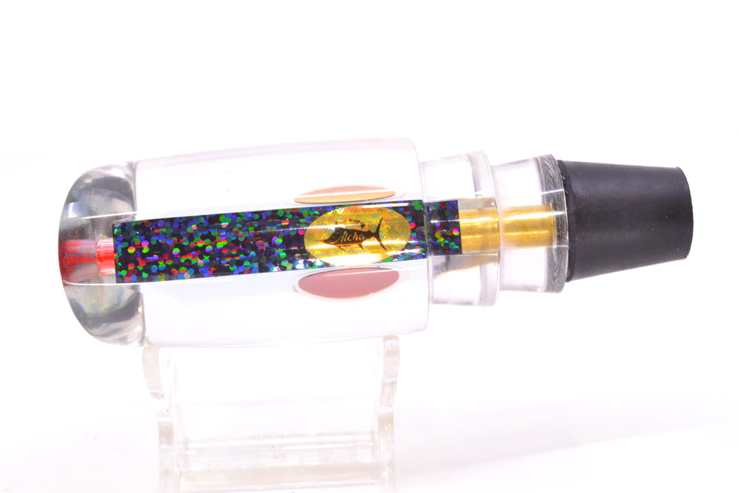 Aloha Lures Clear Mirrored Black Rainbow Back Red Eyes Infant Smash Bait 10" 5oz