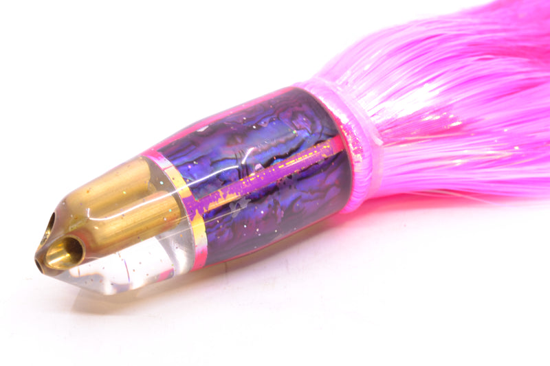 Tanigawa Lures Purple Paua 2-Hole Bullet 9"+ 8.5oz Strobez Pink/Purple