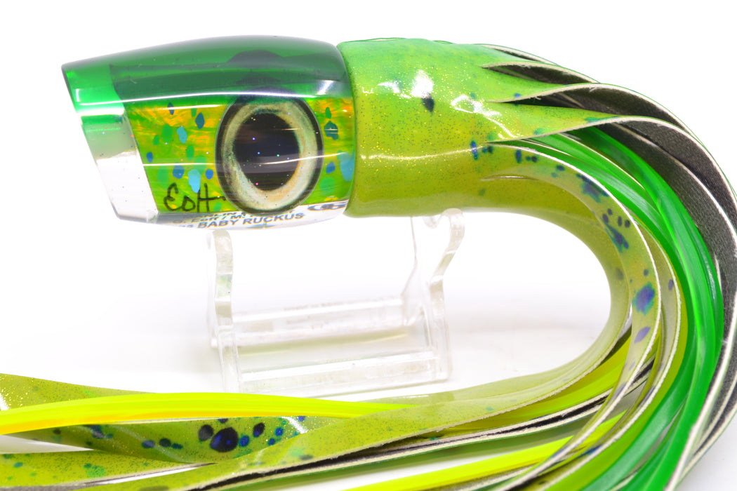 Marlin Magic Mahi MOP Green Back Taxi Eyes 4-Hole Baby Ruckus 10" 6.3oz FT Vinyl Mahi GZE