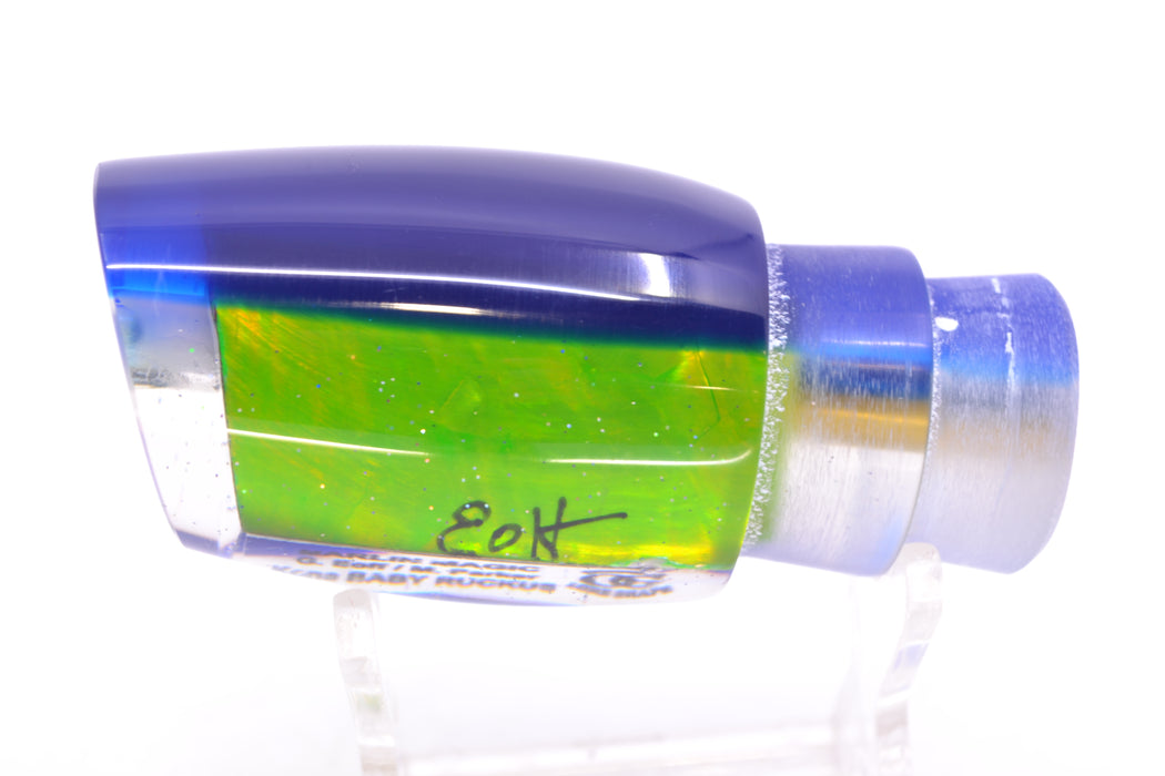Marlin Magic Lures Lime Green MOP Blue Back No Eyes Baby Ruckus 10" 4oz