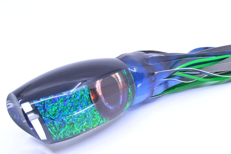 Moyes Lures Green-Turquoise Dichro Black Back Taxi Eyes XL Argus Teaser 25.5oz FT Vinyl GZE