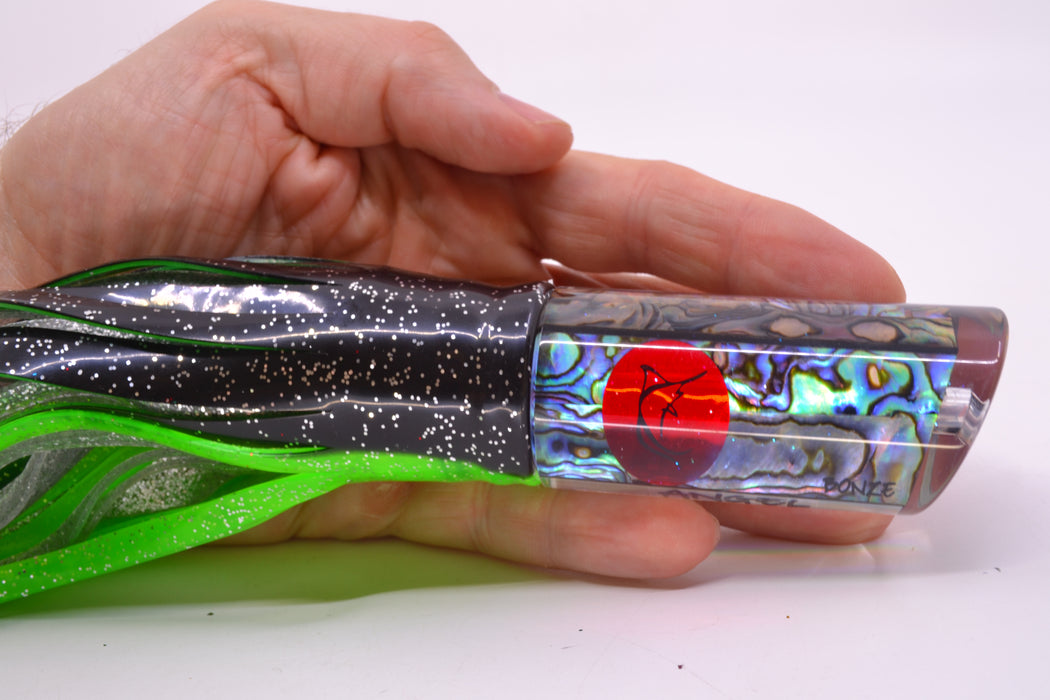 Bonze Lures Paua Shell Red Eyes Angel 10" 8.2oz Skirted Black-Green
