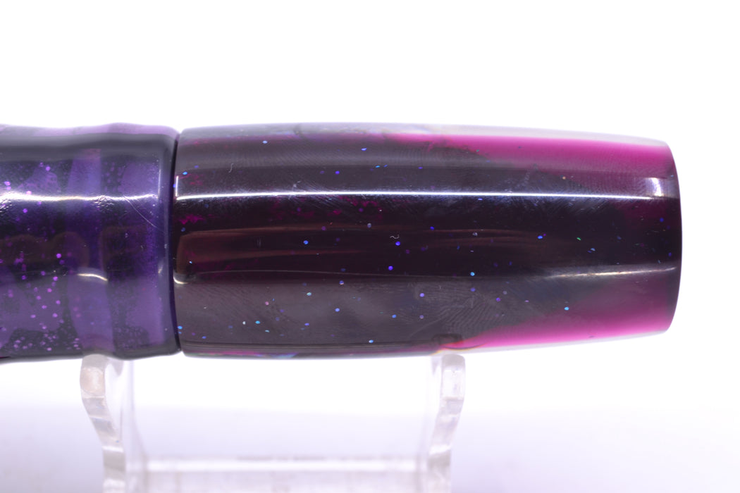 Ali'i Kai Lures Abalone Fish Head Purple Back Small Hard Head 9" 4.2oz Skirted Skipjack GZE