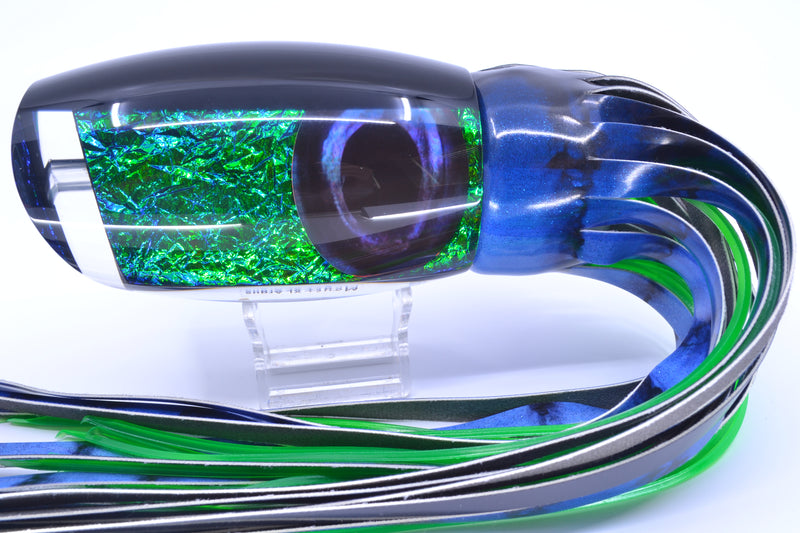 Moyes Lures Green-Turquoise Dichro Black Back Taxi Eyes XL Argus Teaser 25.5oz FT Vinyl GZE