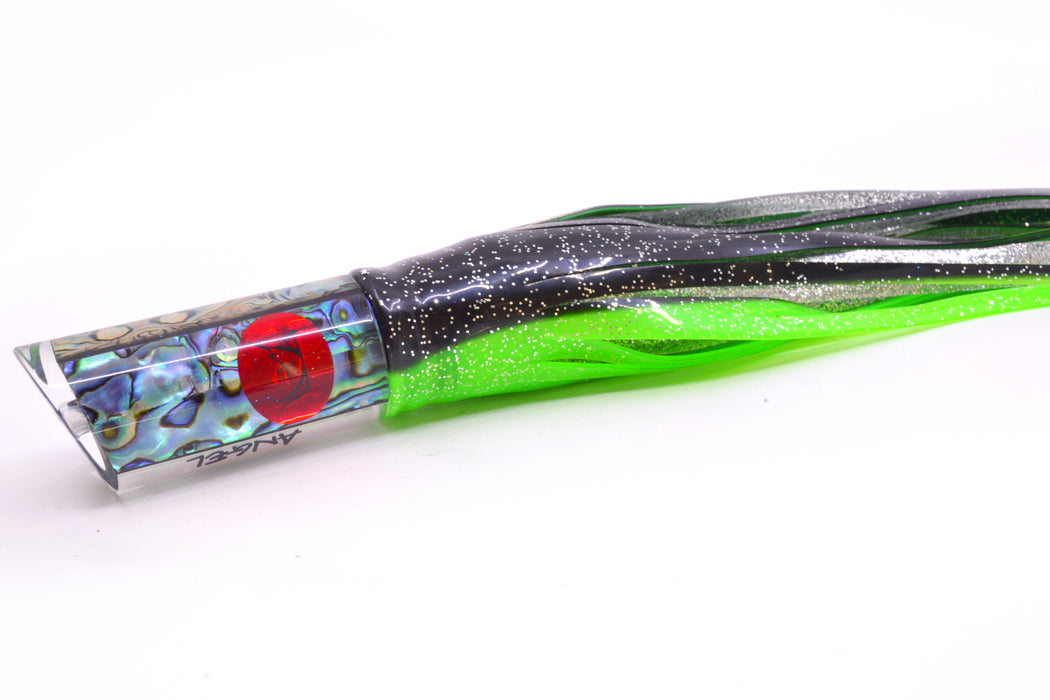 Bonze Lures Paua Shell Red Eyes Angel 10" 8.2oz Skirted Black-Green